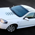 Astra White Checkered Flag Top View Wallpaper[0]